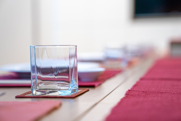 emptry glasses on the Japanese table style.