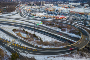 Aerial of Highway Traffic 