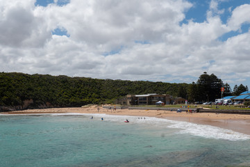 Port Campbell beach view with cloudy sky. VIC, Australia.