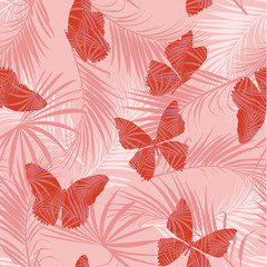 Sweet Tropical pattern fill-in military green butterfly flting on the exotic forest seamless pattern vector design for fahion,fabric,wallpaper,and all prints