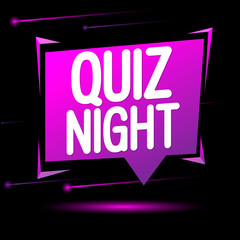 Quiz Night, speech bubble banner design template, vector illustration