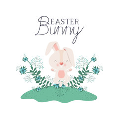 Obraz na płótnie Canvas easter bunny label isolated icon