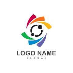 Abstract Colorful Eye Logo