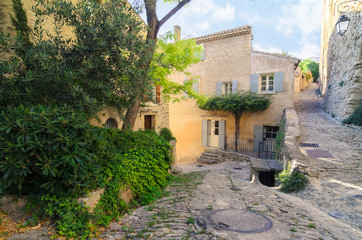The street in the town of Gordes, small charming town in Provence, France