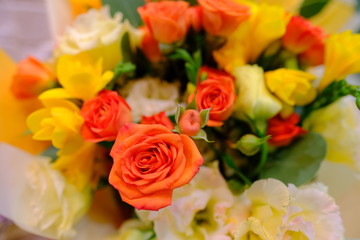 Romantic Flower bouquet arrangement with colorful rose
