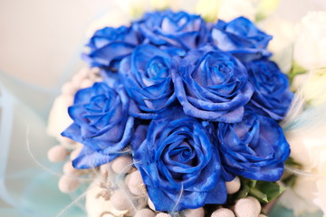 Romantic Flower bouquet arrangement with blue rose