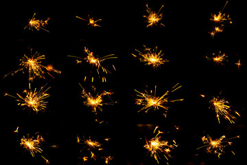 set of fire sparking of firework for effect collection pack 2.