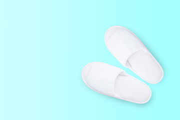 Slippers  on light blue background