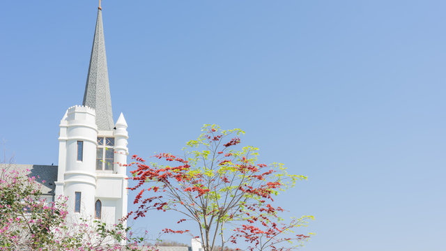 Khaoyai , Thailand - February 2,2019 : The Blessed Nicholas Bunkerd Kitbamrung Church Khao Yai , Wang Katha, Pak Chong District, Nakhon Ratchasima. Simple , beautiful and peace Church in nature .