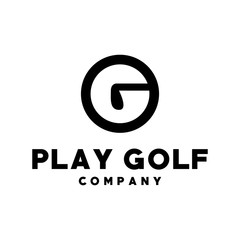 Stick Letter G Golf Logo Vector Graphic Design