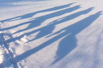 Fototapeta na wymiar shadow of a man in the snow
