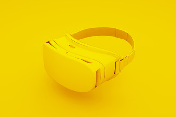 VR virtual reality glasses on yellow background. 3D illustration