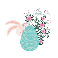 easter rabbit with egg isolated icon