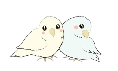 Cute birds cartoon vector