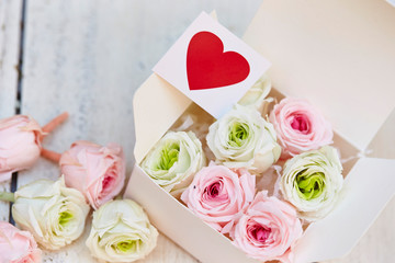 gift box with roses