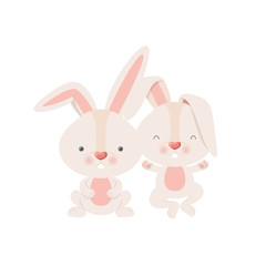 cute rabbits isolated icon