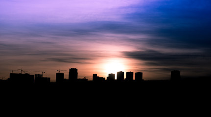 Fototapeta na wymiar Red blue sunset