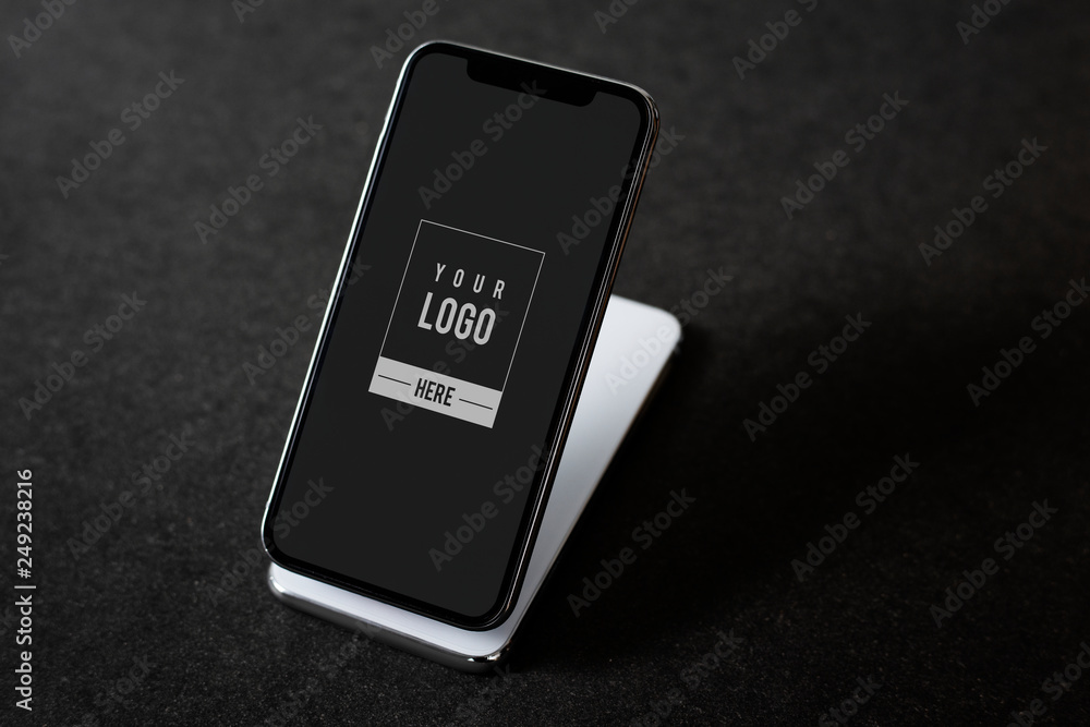 Sticker premium mobile phone screen mockup template