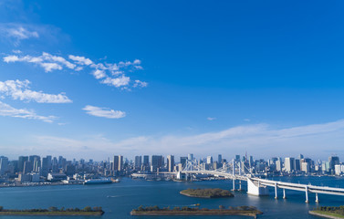 東京風景　レインボーブリッジと都心