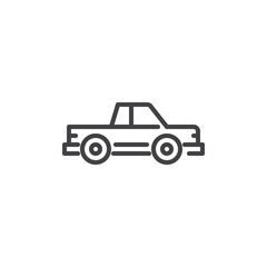 Pickup truck line icon. linear style sign for mobile concept and web design. Pickup car outline vector icon. Symbol, logo illustration. Pixel perfect vector graphics