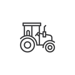 Agricultural tractor line icon. linear style sign for mobile concept and web design. Tractor side view outline vector icon. Symbol, logo illustration. Pixel perfect vector graphics