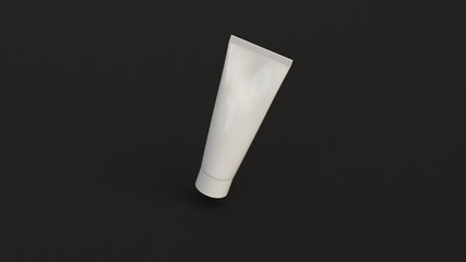 Blank white tube of toothpaste, cream or gel