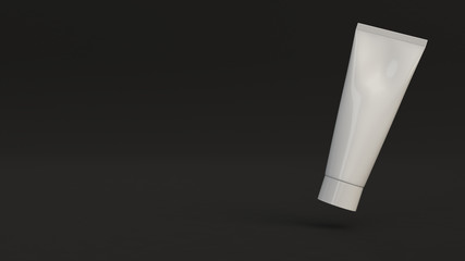 Blank white tube of toothpaste, cream or gel