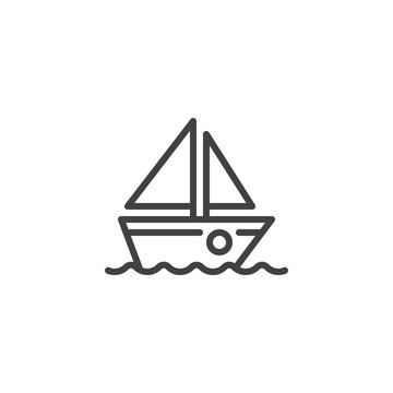 recommend clip art: Sailboat line icon. linear style sign for mobile concept and web design. Boat on water waves outline vector icon. Sailing ship symbol, logo illustration. Pixel perfect vector graphics