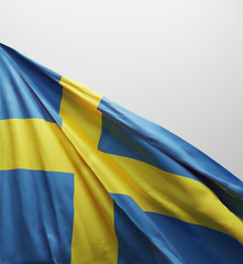 Swedish Flag, Sweden National Colors Background  <<3D Rendering>>