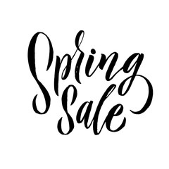 Obraz premium Spring. Trendy script lettering design Spring Sale. - Vector