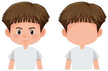 Set of brunette boy character