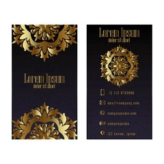 Gold Visiting Card, Business Vector Card creative Design