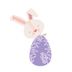 easter rabbit with egg isolated icon