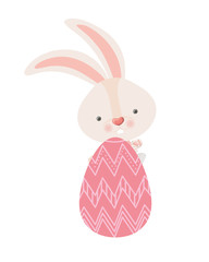 easter rabbit with egg isolated icon