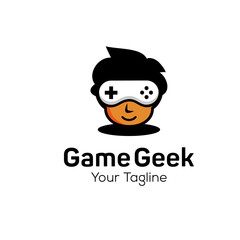 Fototapeta premium Geek and Nerd Logo Character Stock Image 