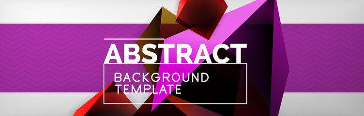Dark 3d triangular low poly shapes abstract background