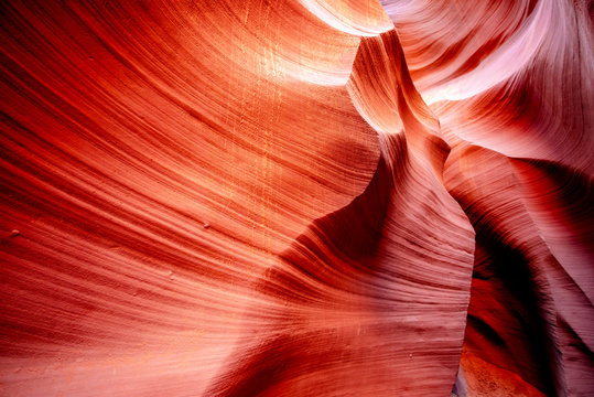 Unique natural fiery sandy labyrinths of the lower Antelope Canyon