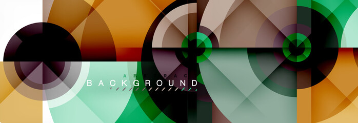 Round circles and triangles abstract background