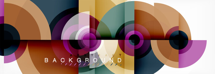 Fototapeta premium Round circles and triangles abstract background