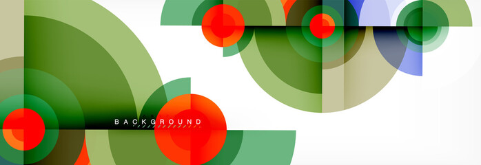 Round circles and triangles abstract background