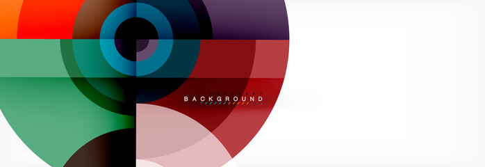 Obraz premium Round circles and triangles abstract background
