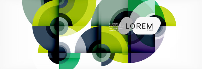 Obraz premium Flying circles geometric abstract background