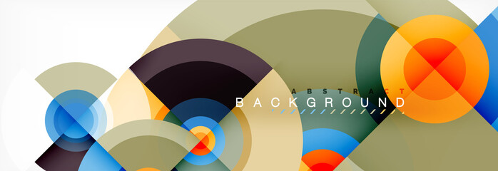 Obraz premium Circle abstract background with triangular shapes for modern design, cover, template, brochure, flyer.