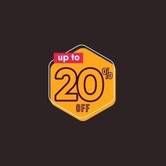 Discount up to 20% off Label Vector Template Design Illustration