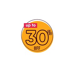 Discount up to 30% off Label Vector Template Design Illustration