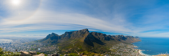 Table Mountain Panoramic with Sun Halo