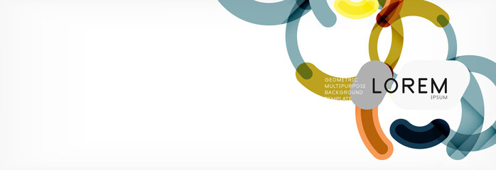 Vector outlined stroke circles composition