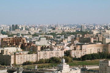 Fototapeta na wymiar View from Hotel Ukraine in Moscow to city center