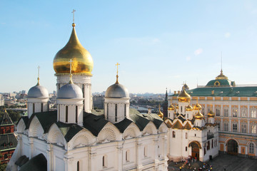 Fototapeta na wymiar Cathedral square in Moscow Kremlin