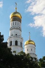 The cupola of Ivan Great tower bell in Moscow Kremlin